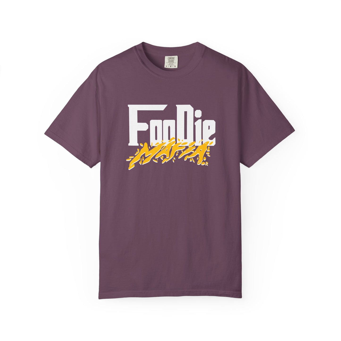 L.O.E.F White Foodie Mafia Unisex Tee Shirt (Mustard)