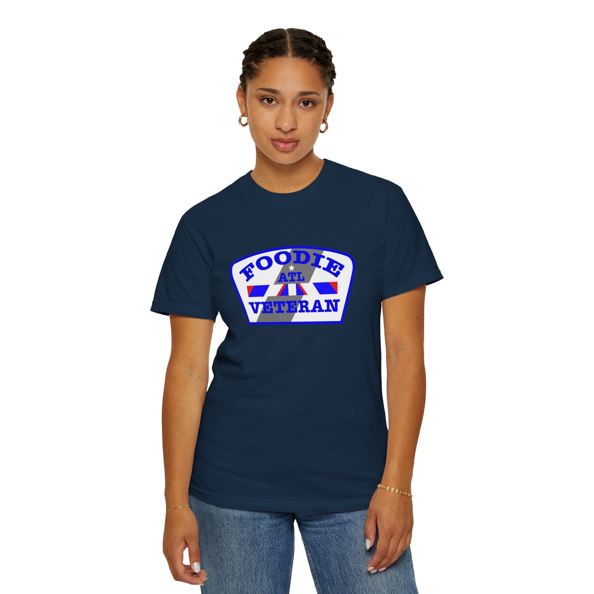 L.O.E.F Foodie Veteran ATL Unisex Tee Shirt (Blue)