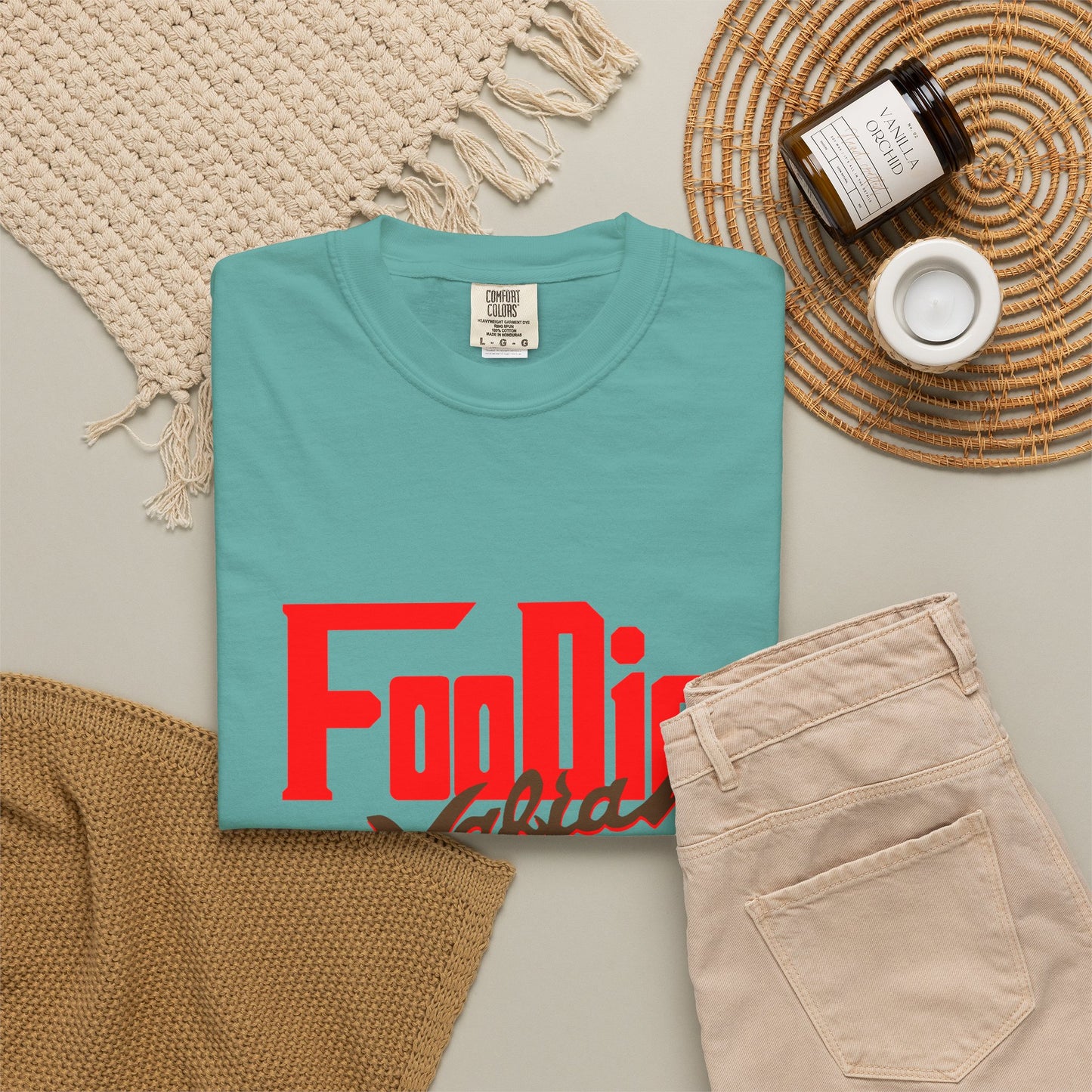 L.O.E.F Red Foodie Mafia Unisex Tee Shirt (Dark Brown)