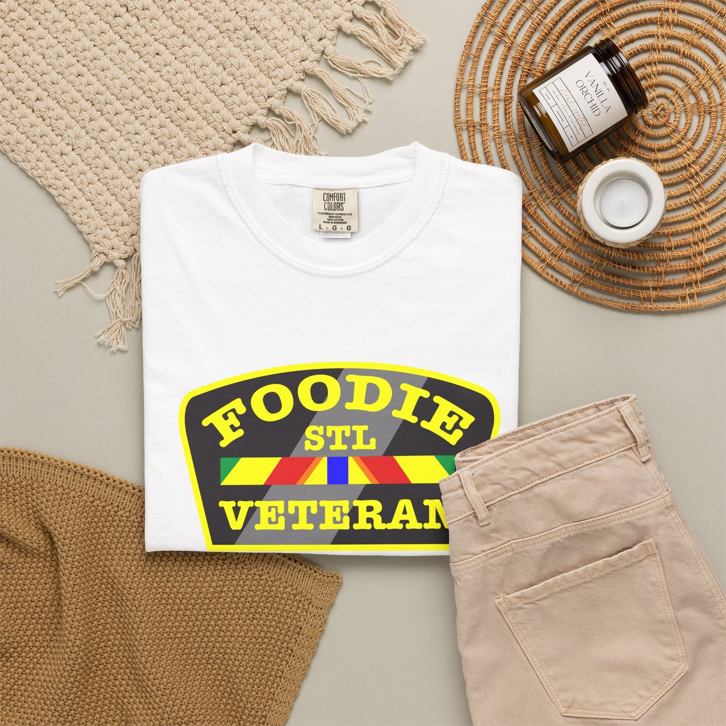 L.O.E.F Foodie Veteran STL Unisex Tee Shirt (Yellow)