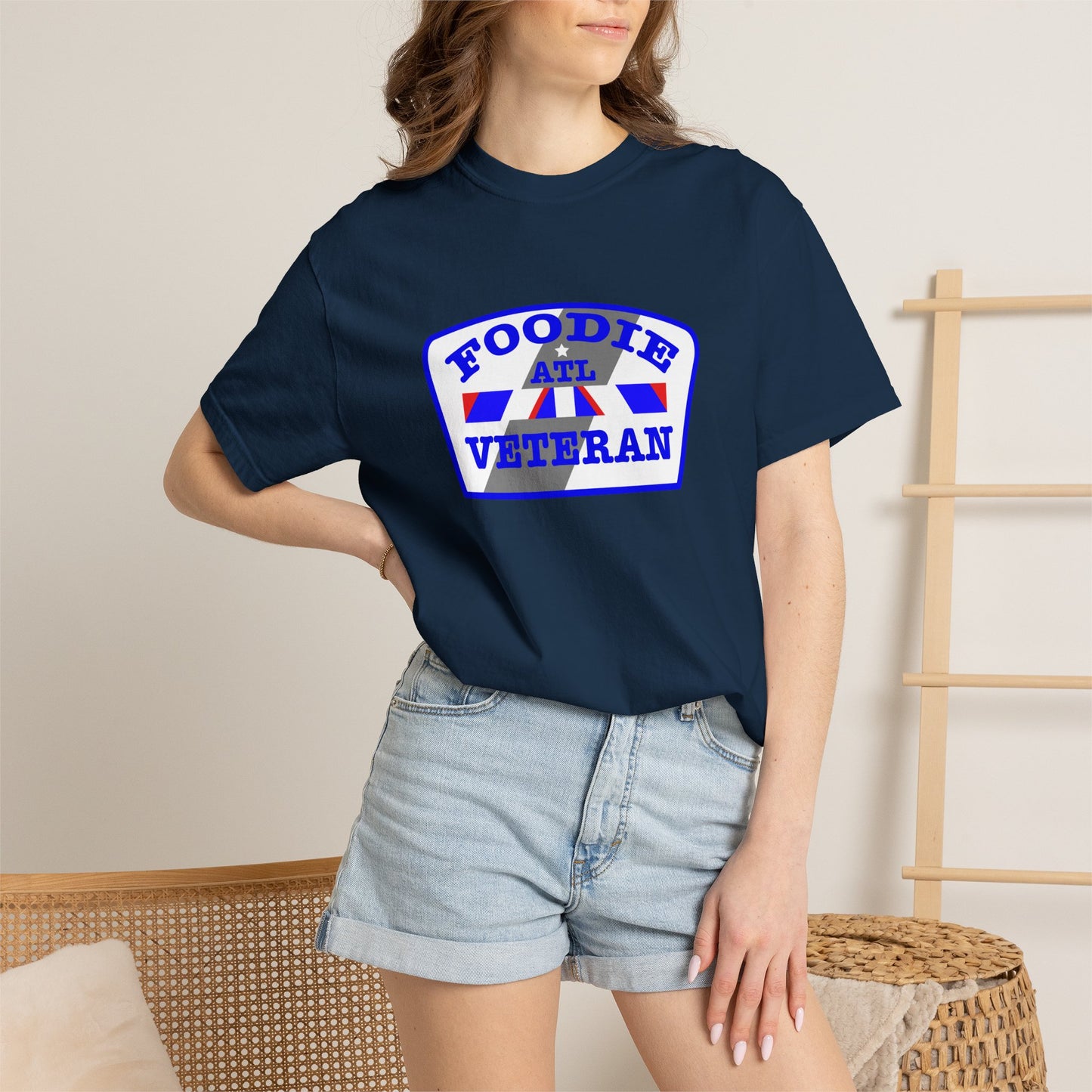 L.O.E.F Foodie Veteran ATL Unisex Tee Shirt (Blue)