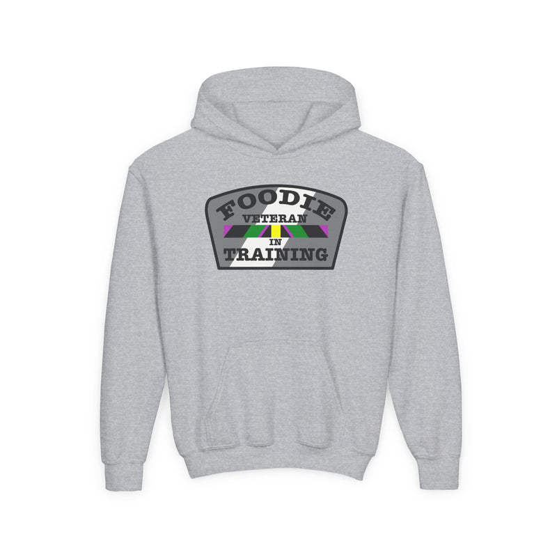 L.O.E.F Foodie Veteran In Training Youth Hoodie (Gray)