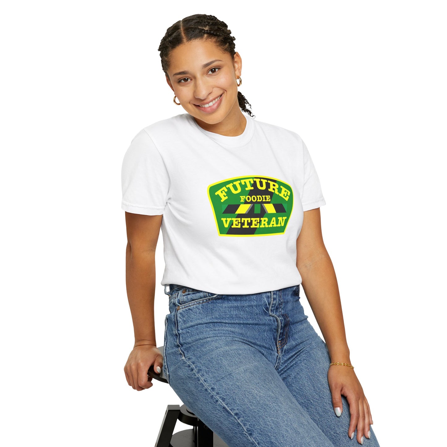 L.O.E.F Future Foodie Veteran Unisex Tee Shirt (Yellow and Green)