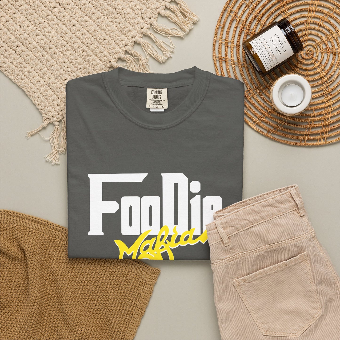 L.O.E.F Foodie Mafia Unisex Tee Shirt  (Yellow)