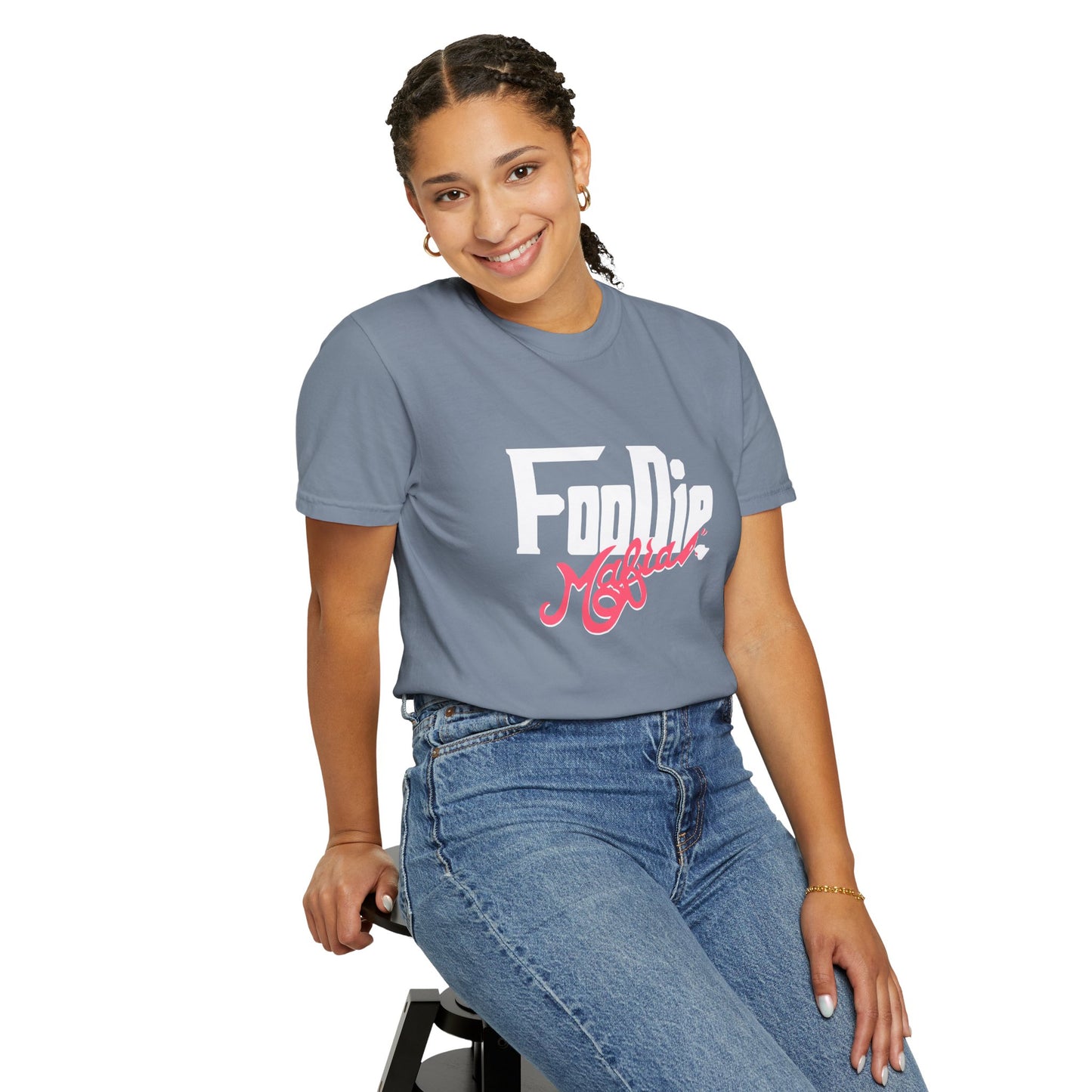 L.O.E.F White Foodie Mafia Unisex Tee shirt (Fiery Red)