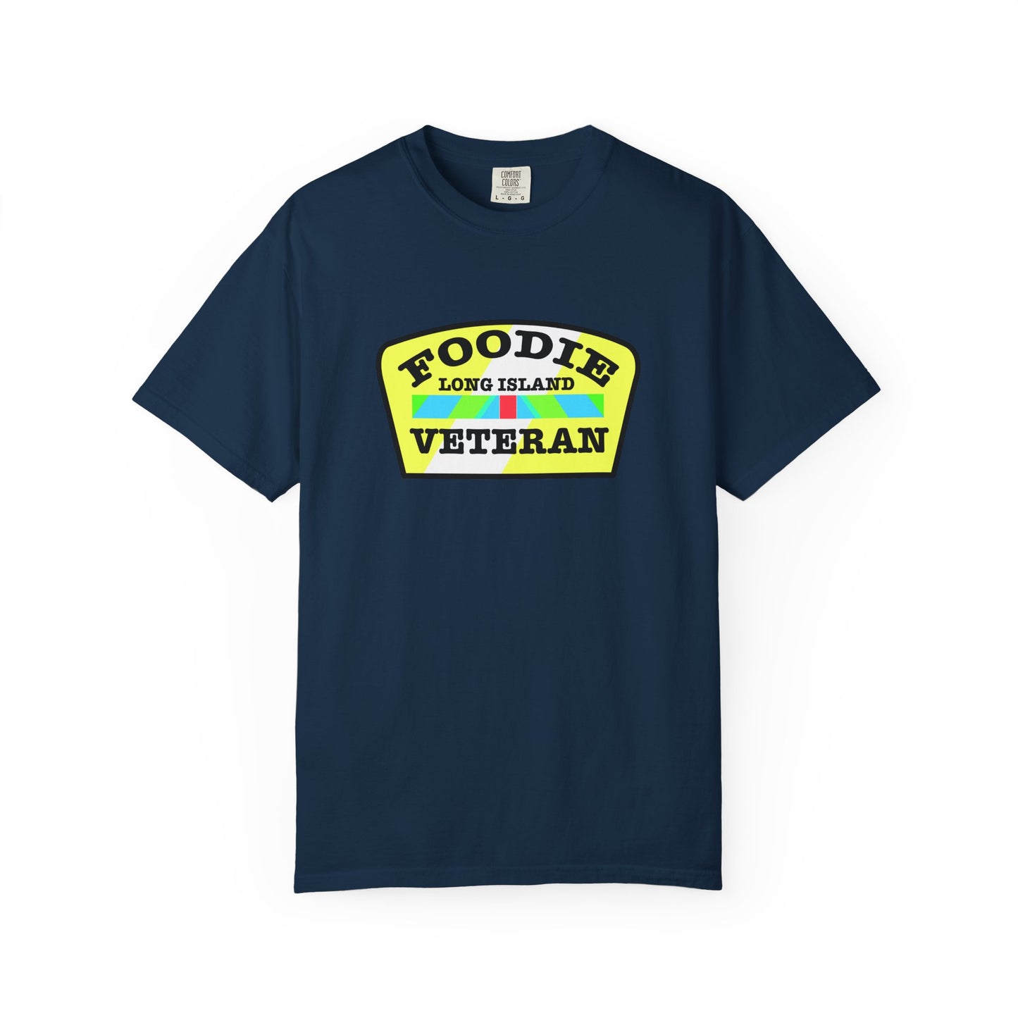 L.O.E.F Foodie Veteran Long Island Unisex Tee Shirt (Black and Yellow)