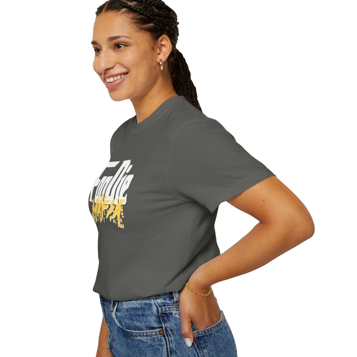 L.O.E.F White Foodie Mafia Unisex Tee Shirt (Yellow)