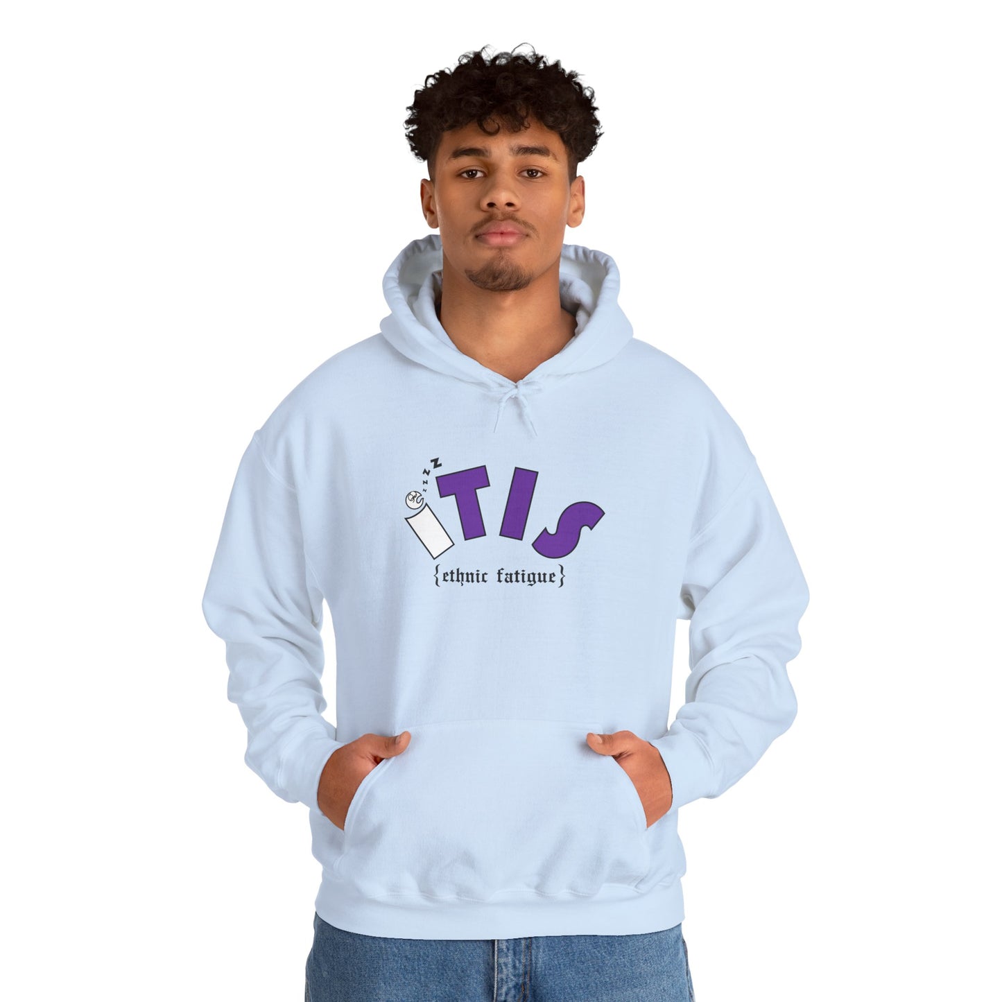 L.O.E.F ITIS Unisex Hooded Sweatshirt (White and Purple)