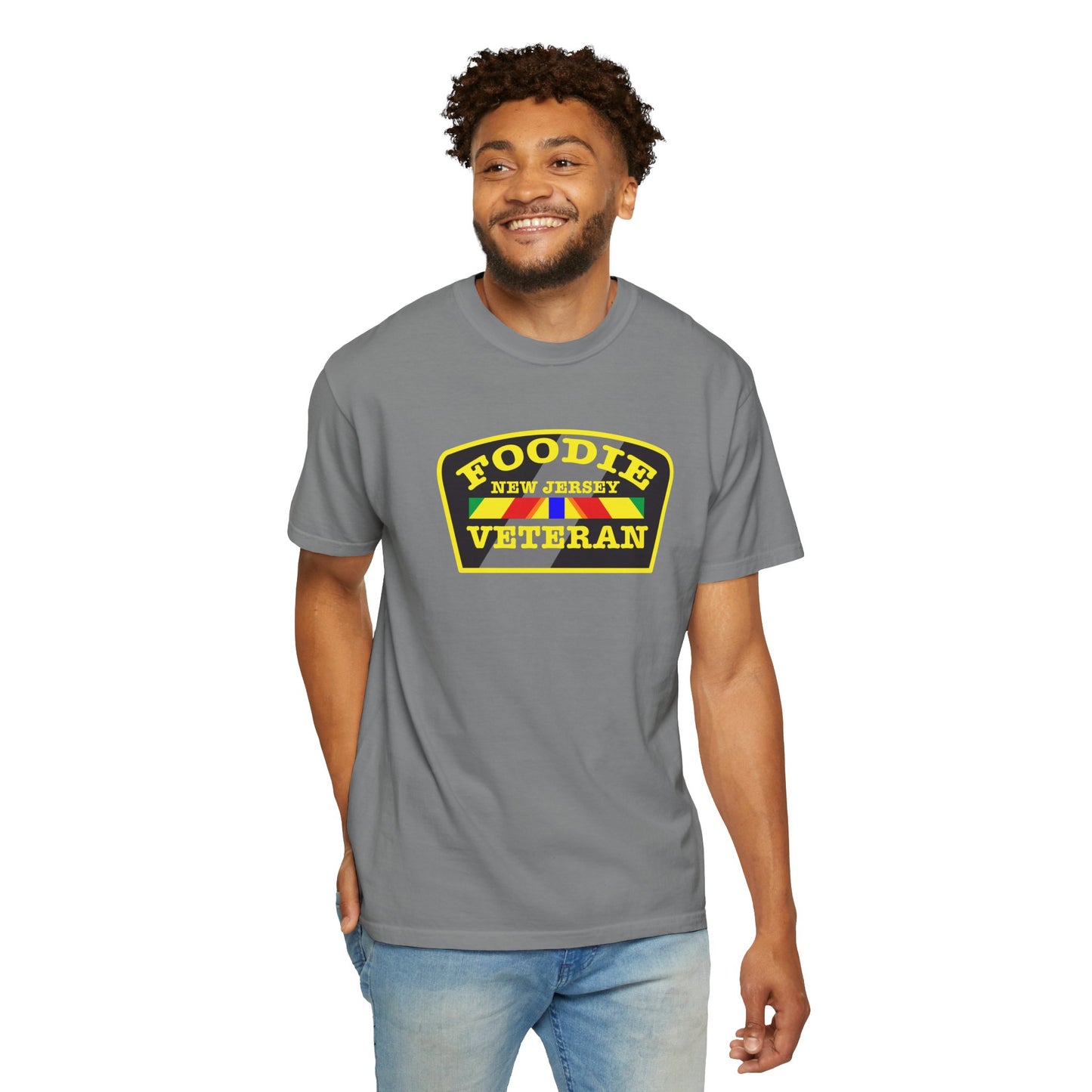 L.O.E.F Foodie Veteran NEW JERSEY Unisex Tee Shirt (Yellow)