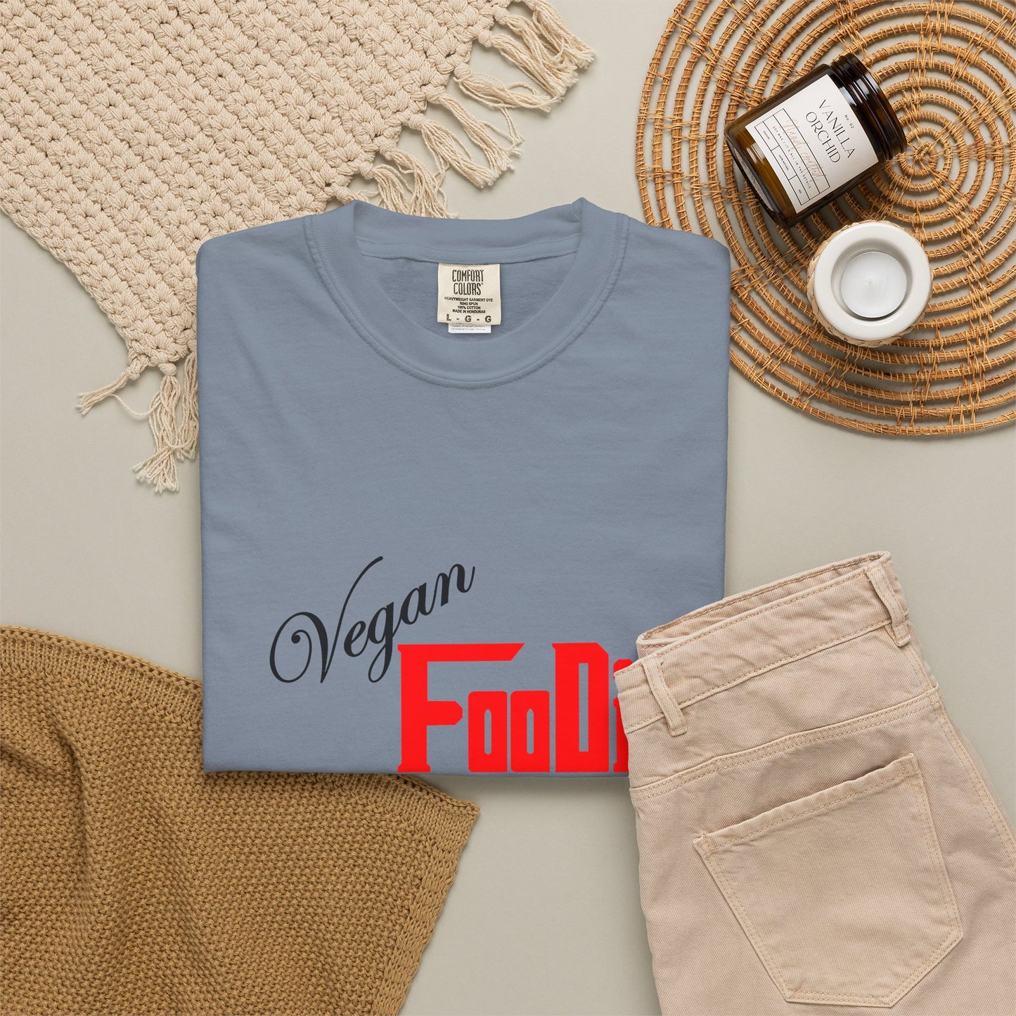 L.O.E.F Unisex Vegan Foodie Tee Shirt (Fiery Red)