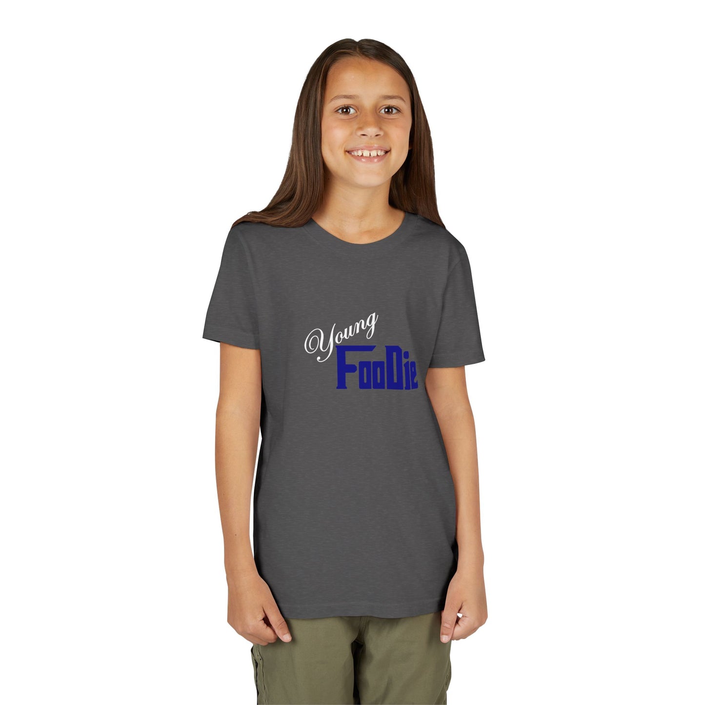 L.O.E.F White Young Foodie Kids Short Sleeve Tee (Dark Blue)