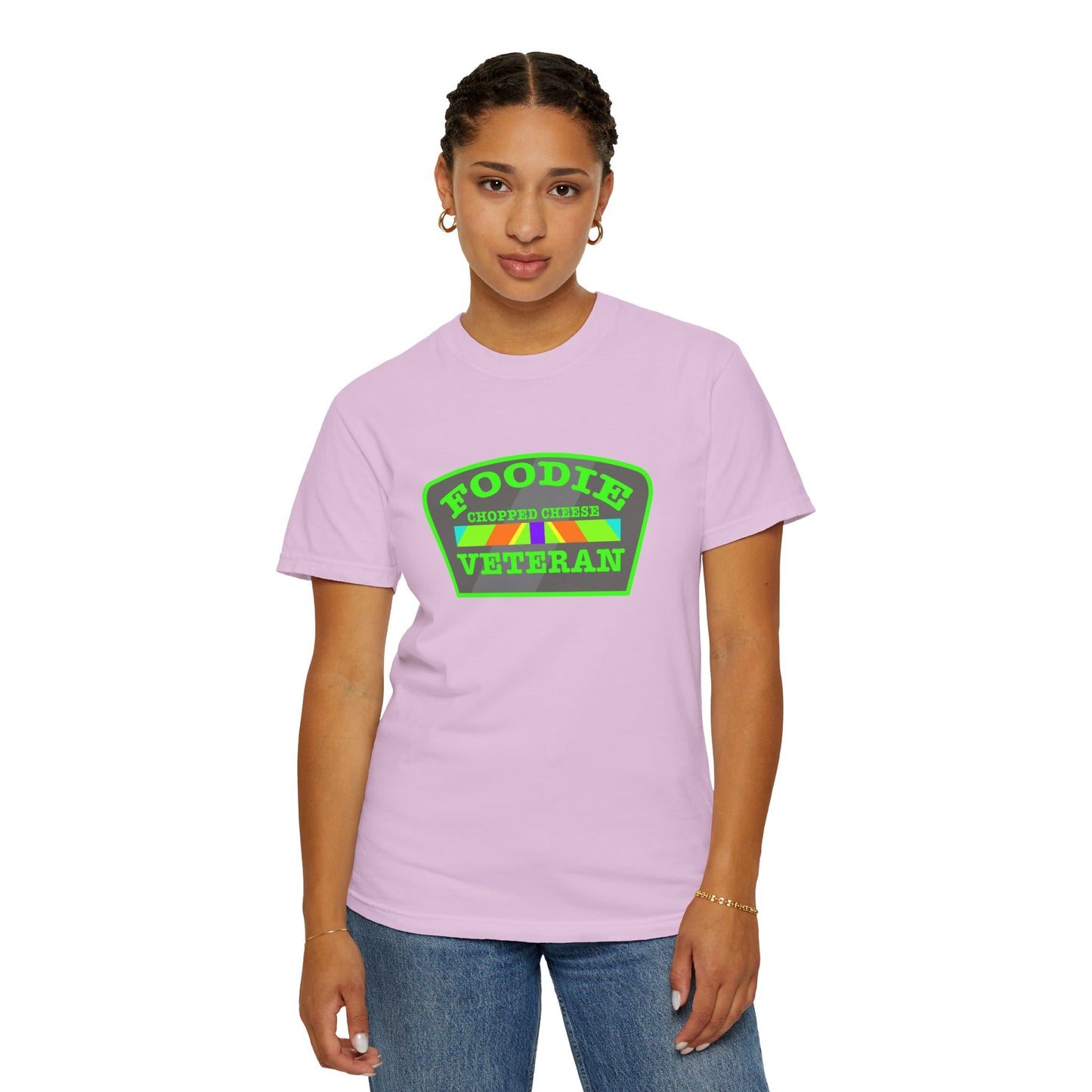 L.O.E.F Foodie Veteran Chopped Cheese Unisex Tee Shirt (Neon Green)