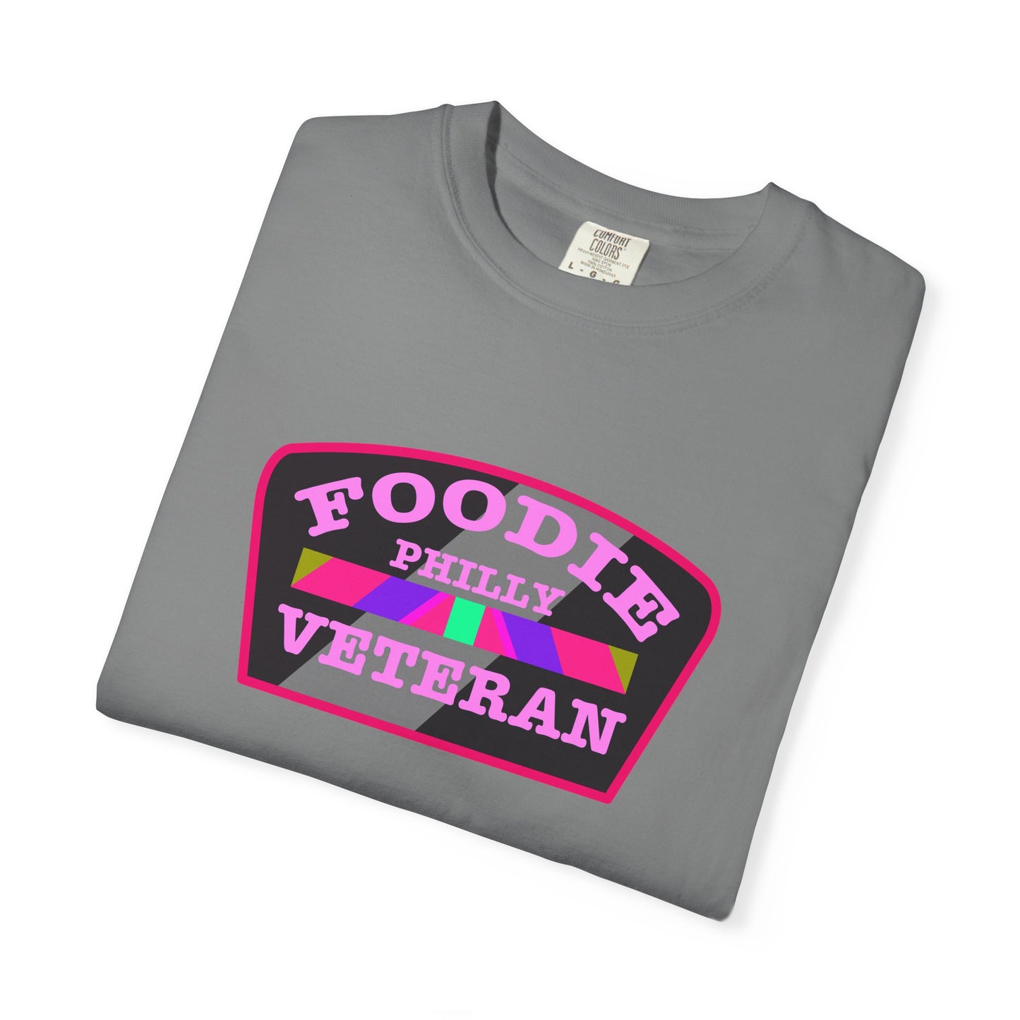 L.O.E.F Foodie Veteran PHILLY Unisex Tee Shirt (Pink)