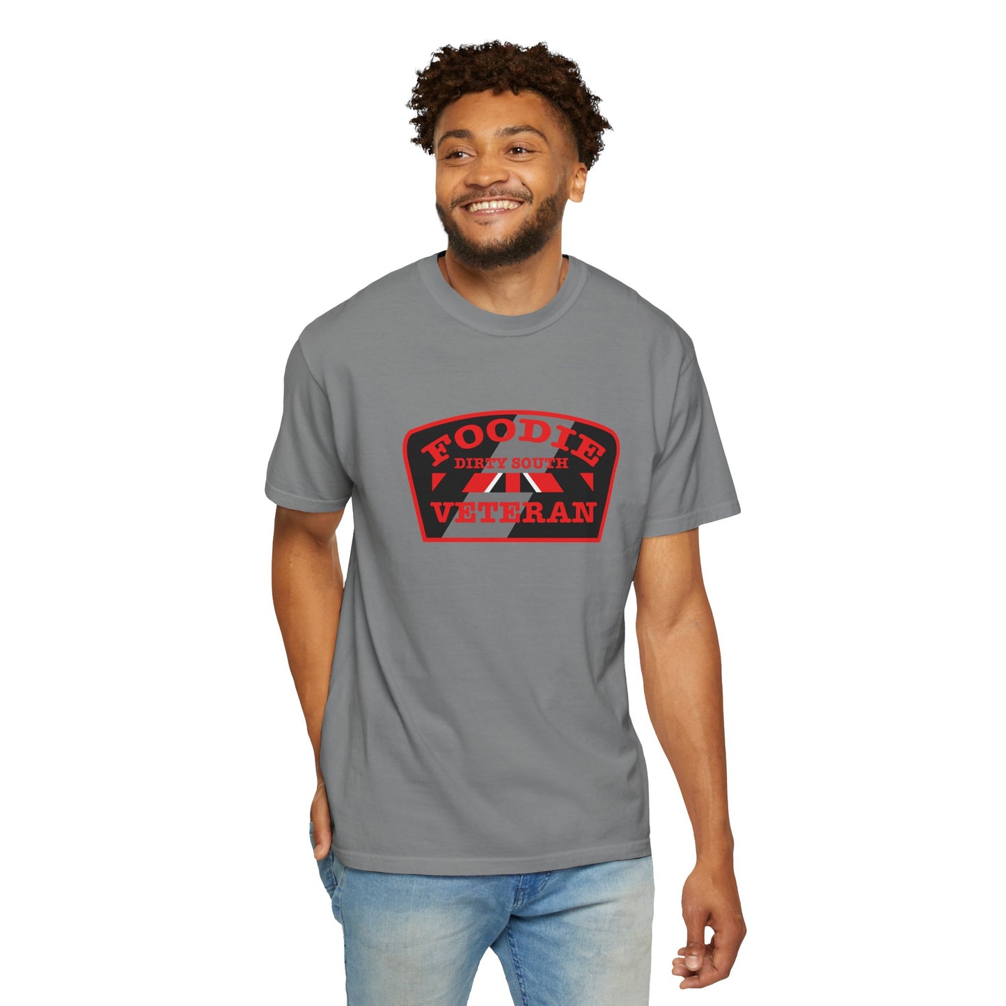 L.O.E.F Foodie Veteran DIRTY SOUTH Unisex Tee Shirt (Red)