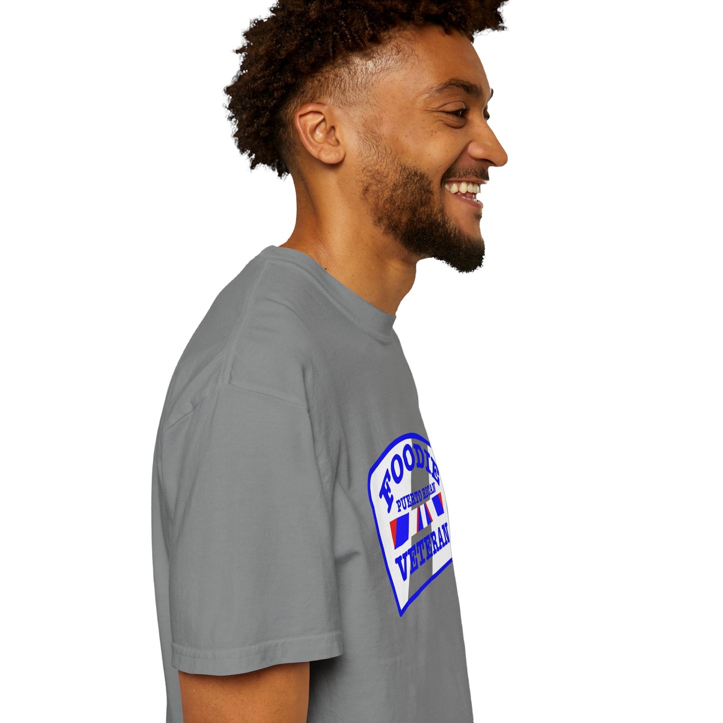L.O.E.F Foodie Veteran Puerto Rican Unisex Tee Shirt (Blue)