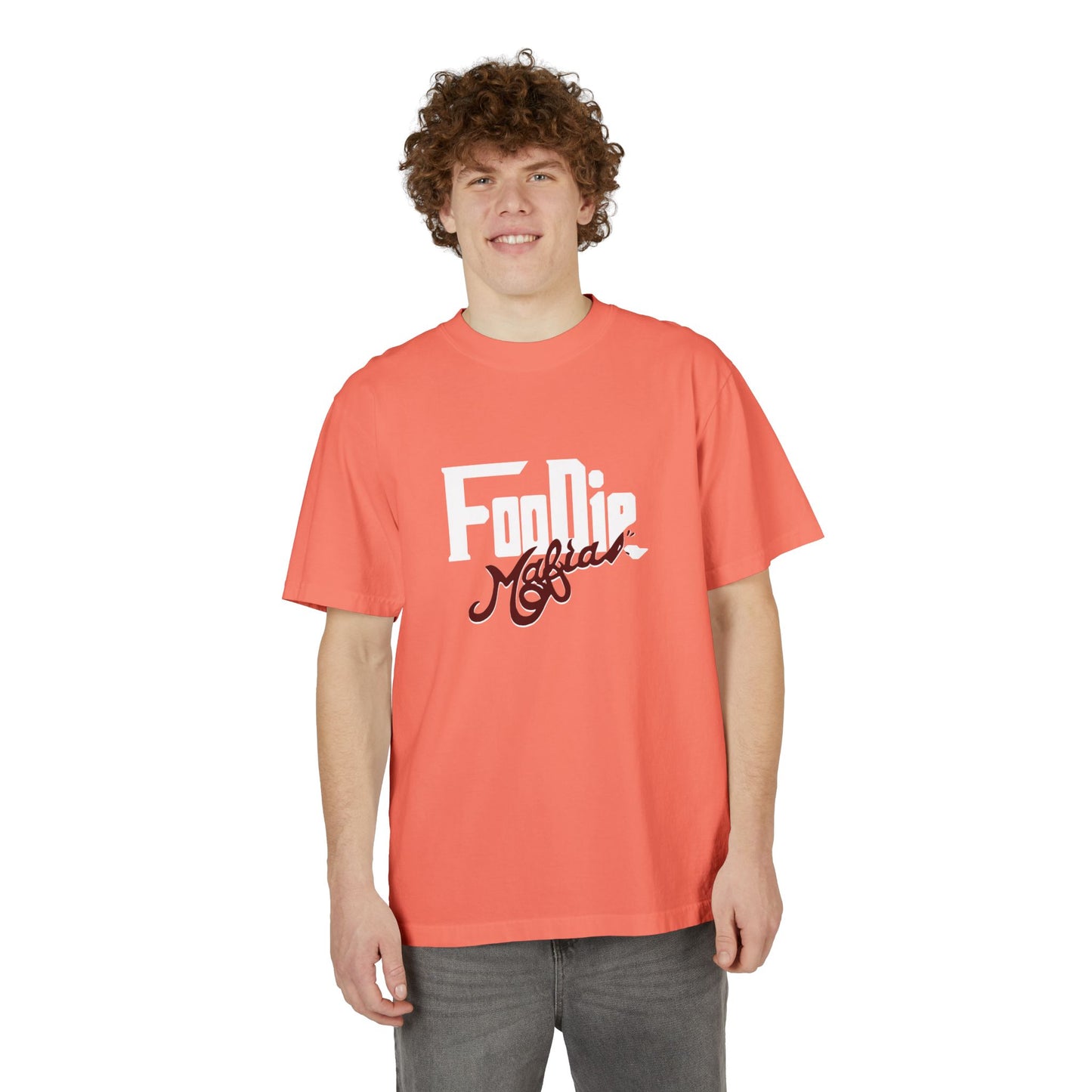 L.O.E.F White Foodie Mafia Unisex Tee shirt (Maroon)
