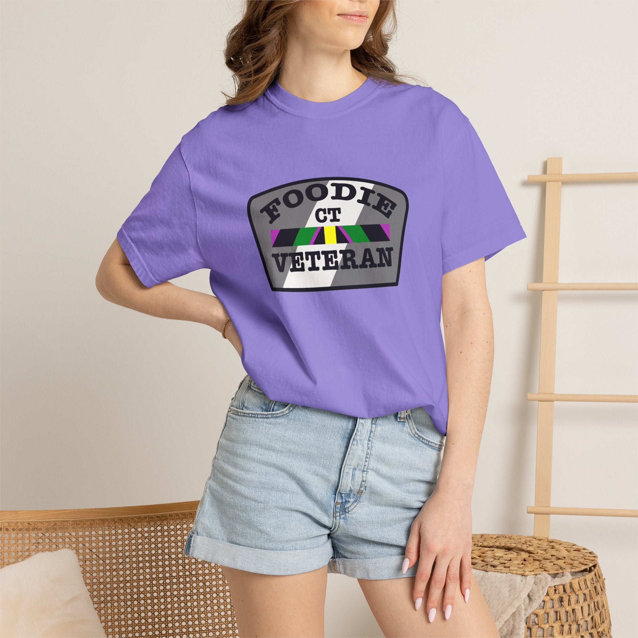 L.O.E.F Foodie Veteran CT Unisex Tee Shirt (Gray)