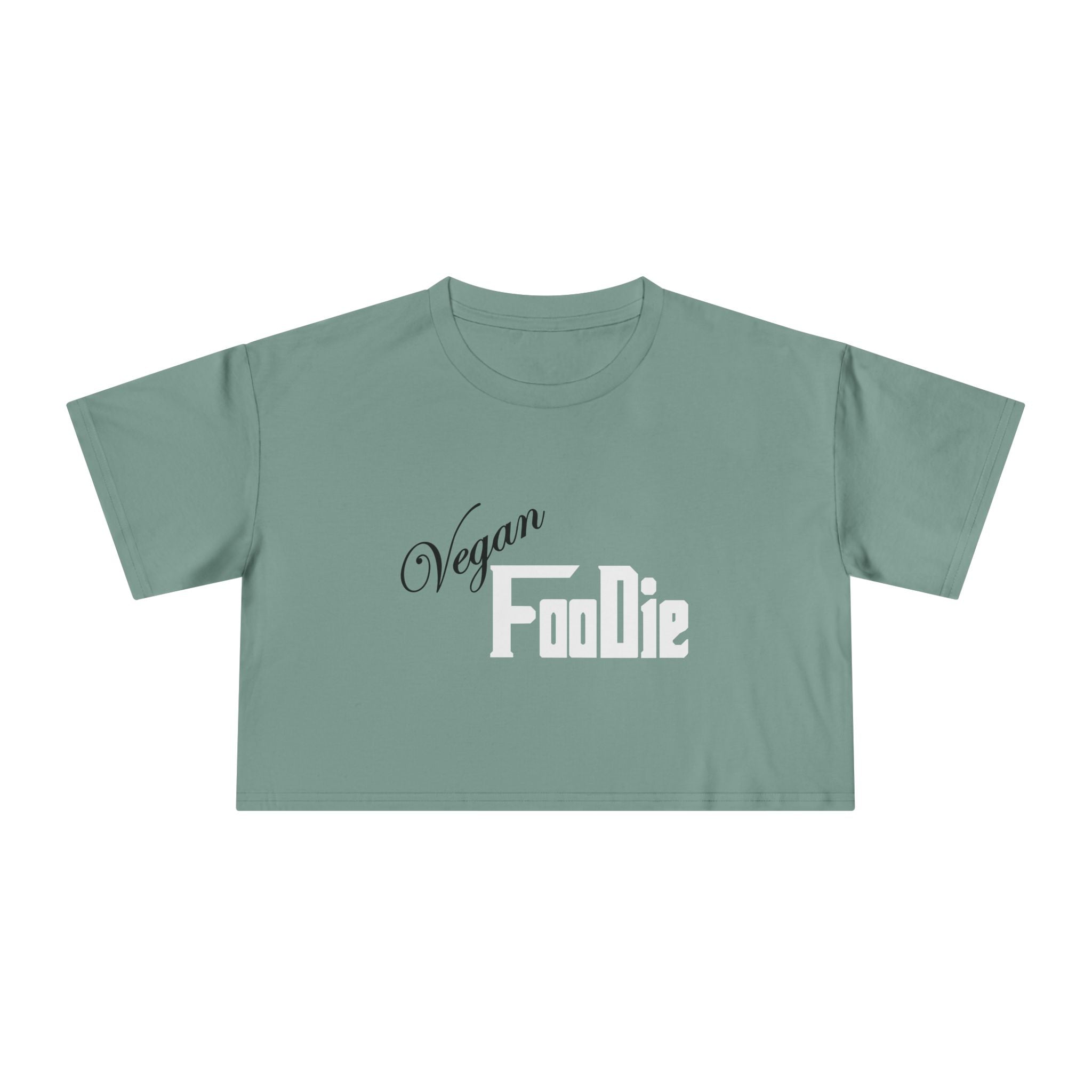 L.O.E.F Women Vegan Foodie Crop Tee (White)