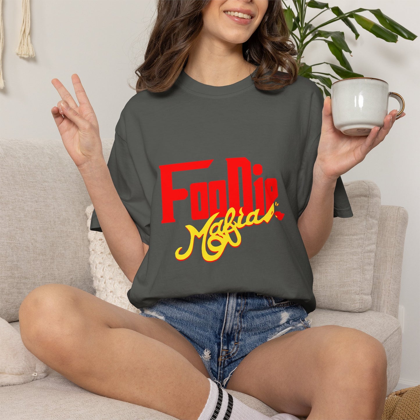 L.O.E.F Red Foodie Mafia Unisex Tee shirt (Bright Yellow)