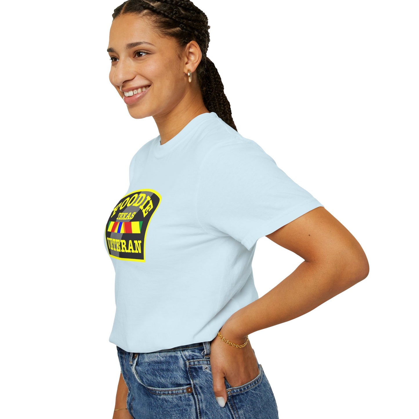 L.O.E.F Foodie Veteran TEXAS Unisex Tee Shirt (Yellow)