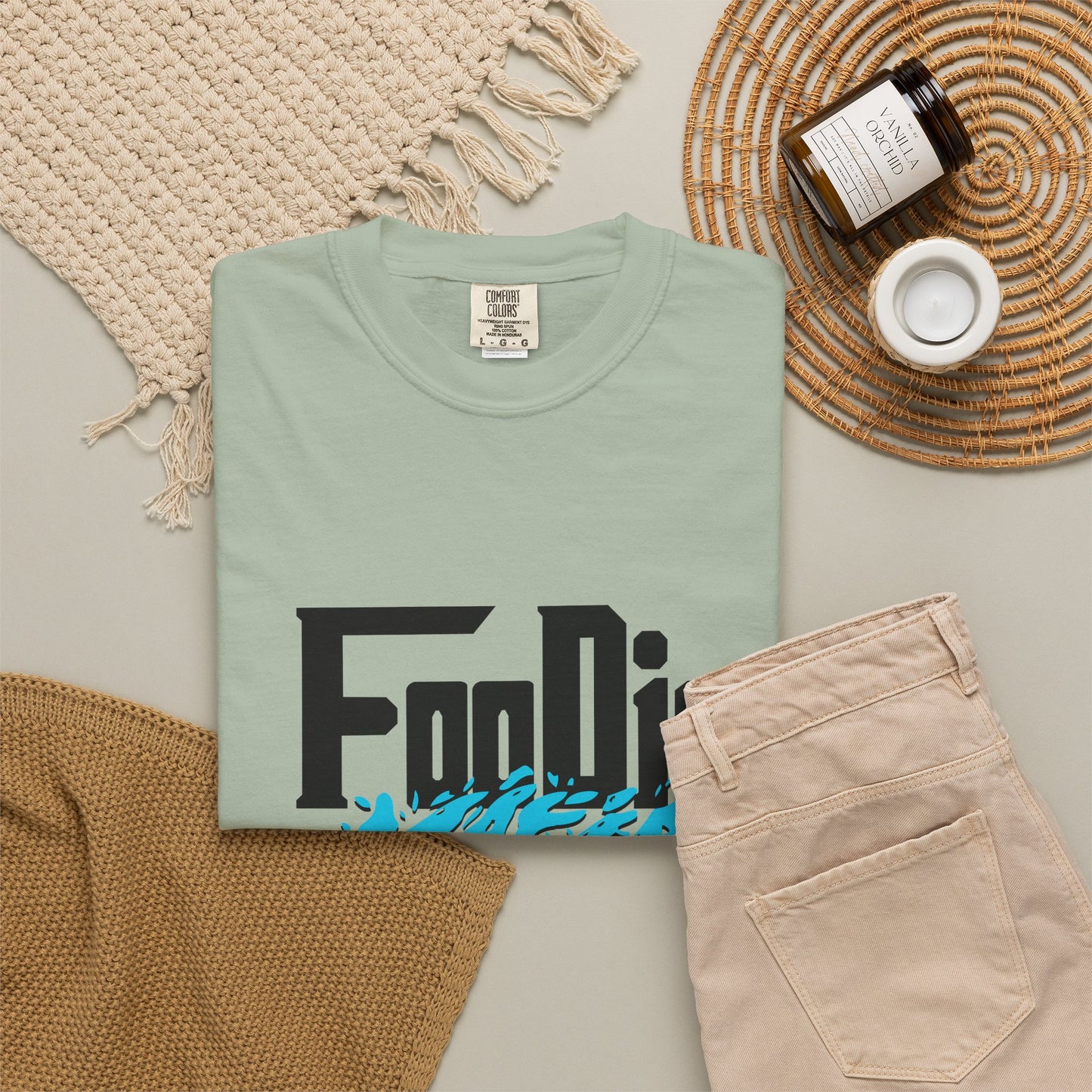 L.O.E.F Foodie Mafia Unisex Tee Shirt (Aqua Blue)