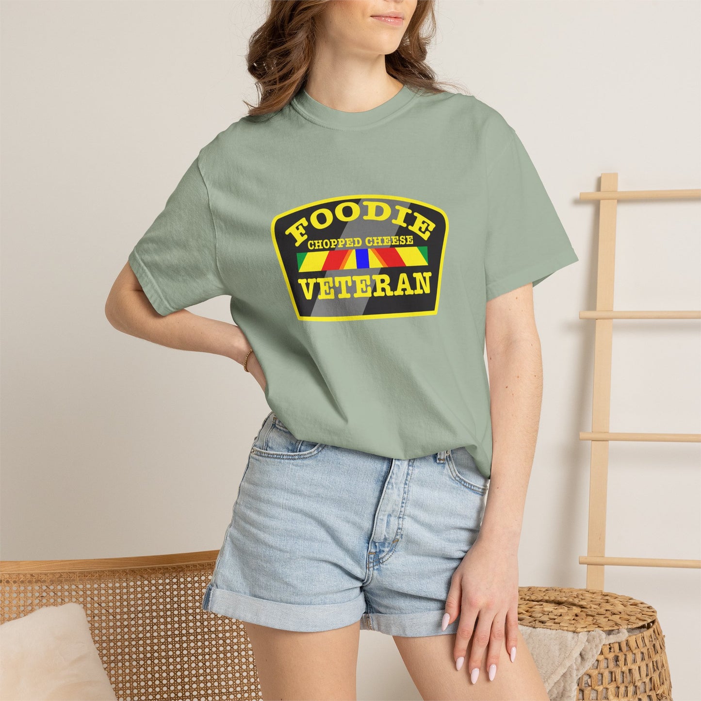 L.O.E.F Foodie Veteran Chopped Cheese Unisex Tee Shirt (Yellow)