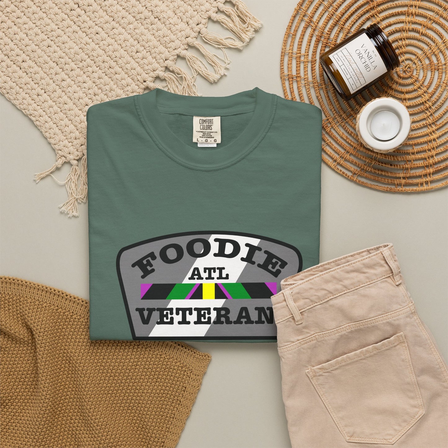 L.O.E.F Foodie Veteran ATL Unisex Tee Shirt (Gray)
