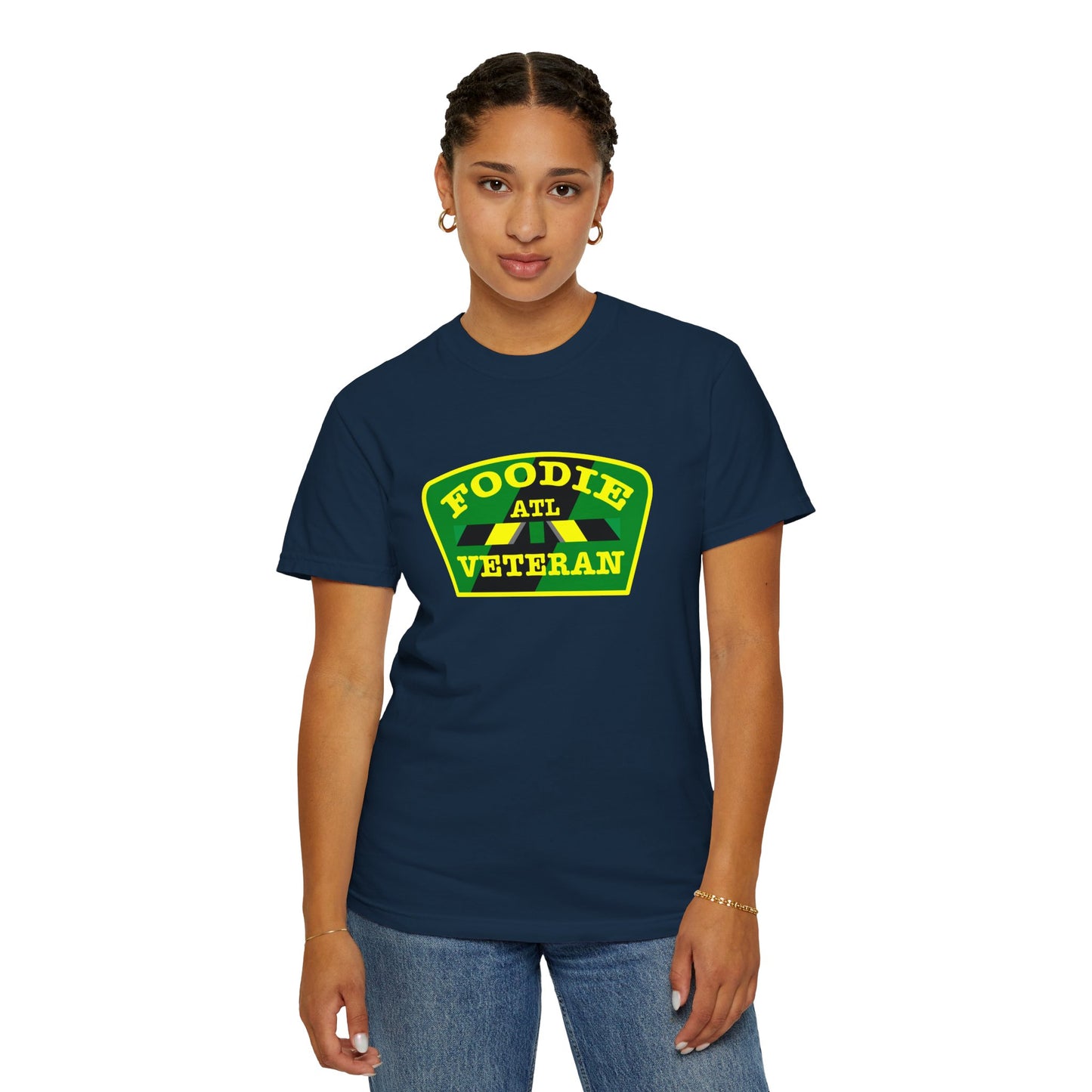 L.O.E.F Foodie Veteran ATL Unisex Tee Shirt (Yellow and Green)