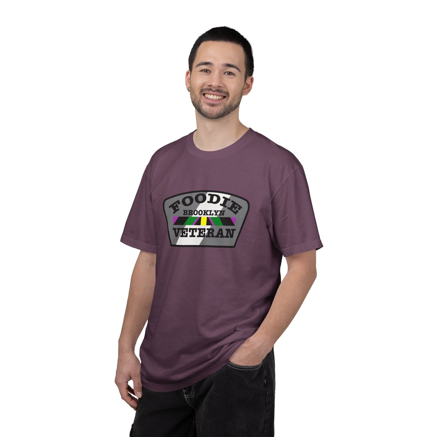 L.O.E.F Foodie Veteran Brooklyn Unisex Tee Shirt (Gray)