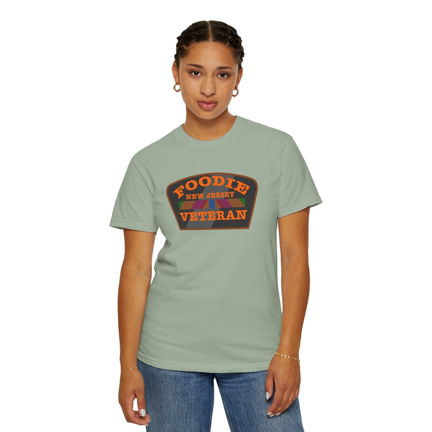 L.O.E.F Foodie Veteran NEW JERSEY Unisex Tee Shirt (Orange)