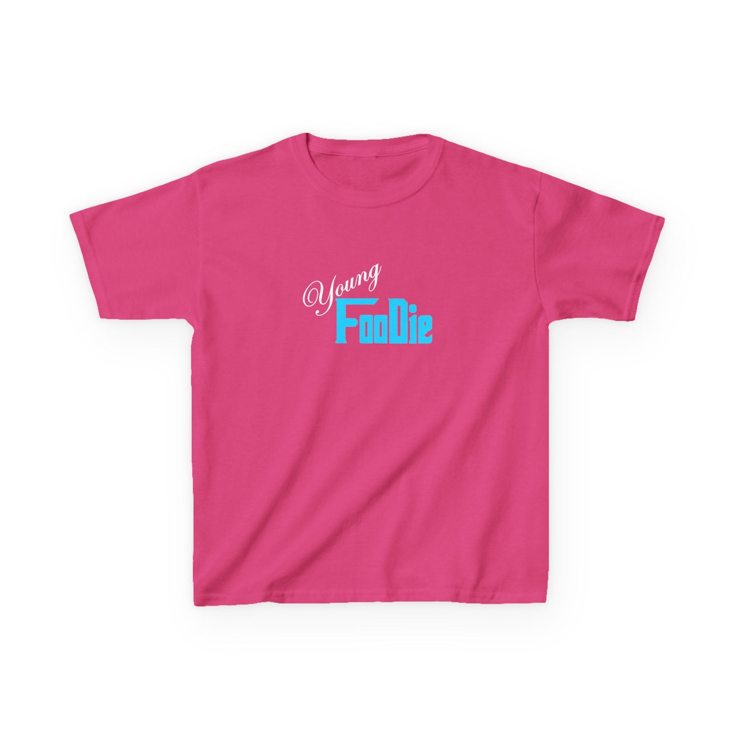 L.O.E.F White Young Foodie Kids Tee Shirt (Neon Blue)