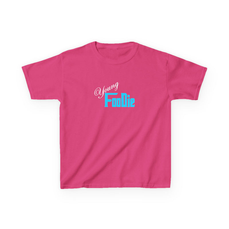 L.O.E.F White Young Foodie Kids Tee Shirt (Neon Blue)
