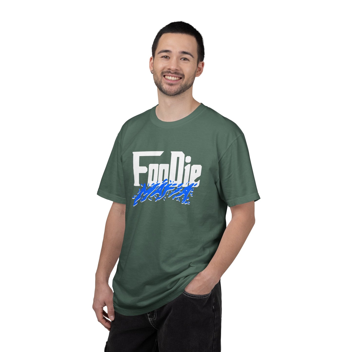 L.O.E.F White Foodie Mafia Unisex Tee Shirt (Blue)