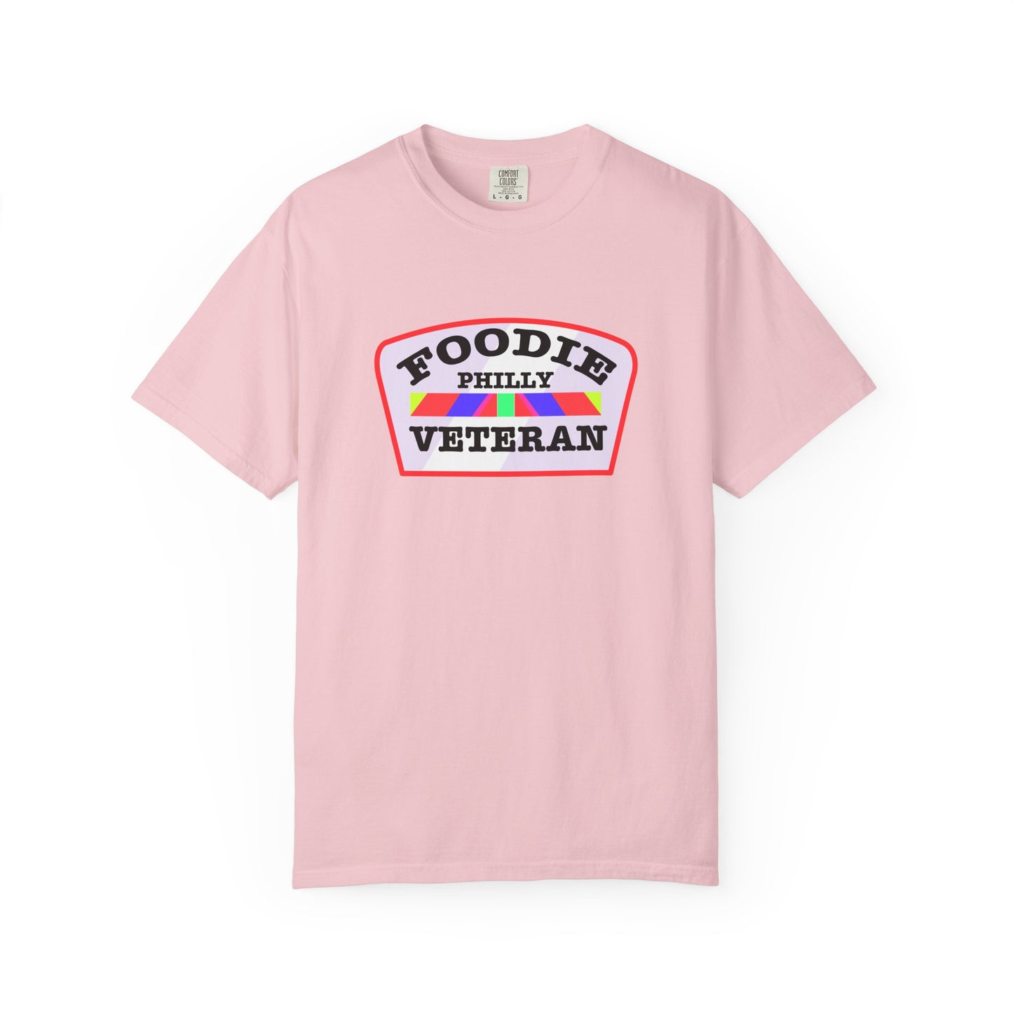 L.O.E.F Foodie Veteran PHILLY Unisex Tee Shirt (Soft Pink)