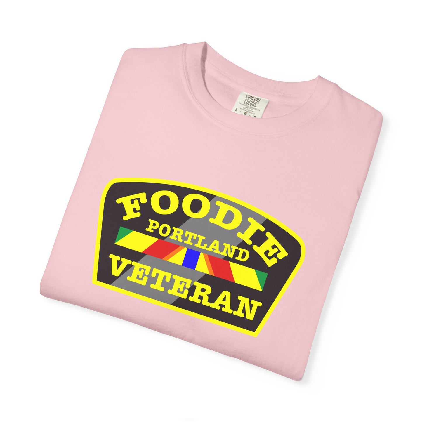 L.O.E.F Foodie Veteran PORTLAND Unisex Tee Shirt (Yellow)