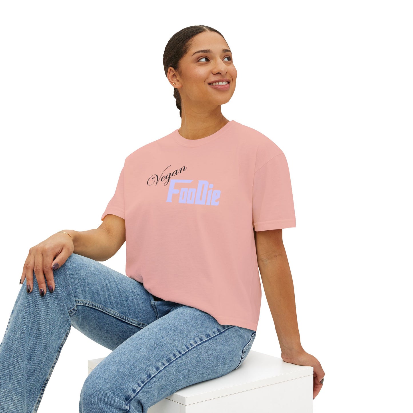 L.O.E.F Women Vegan Foodie Boxy Tee (Lavender)