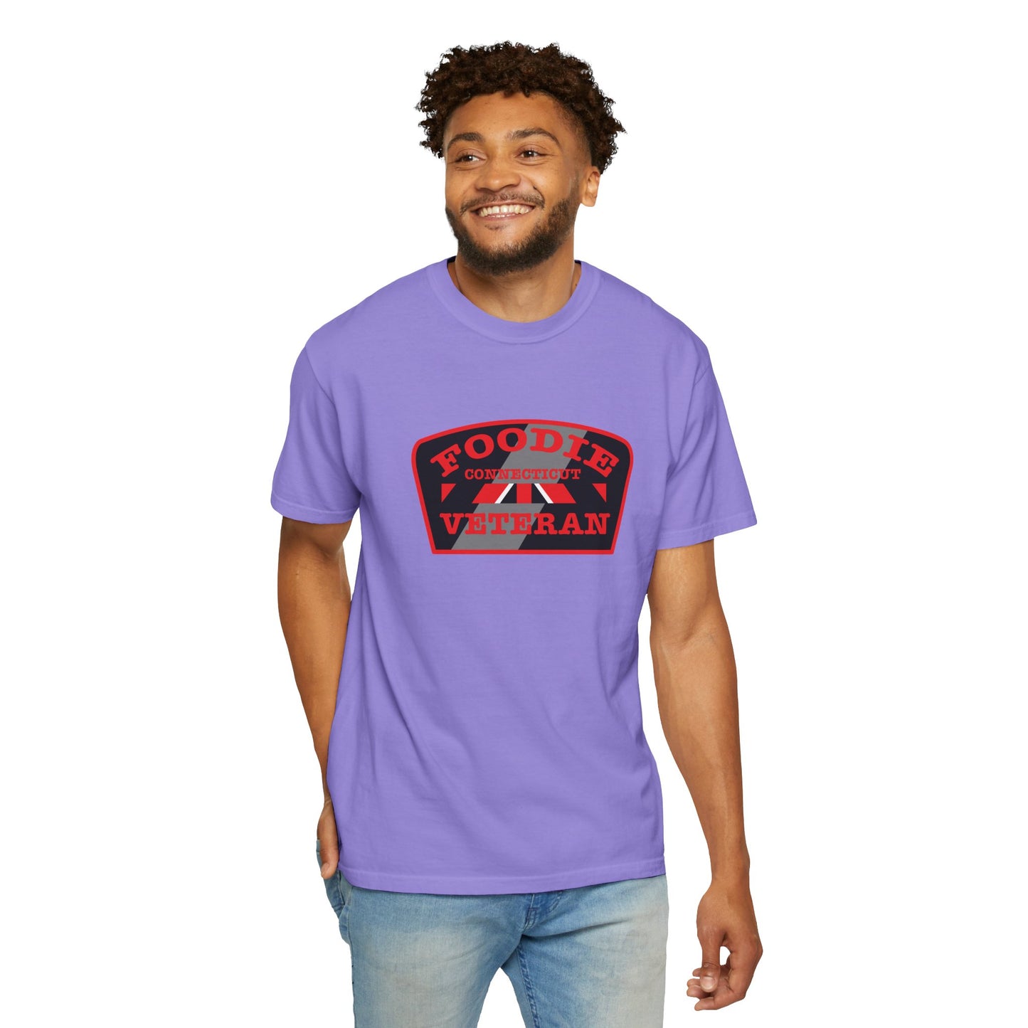 L.O.E.F Foodie Veteran CONNECTICUT Unisex Tee Shirt (Red)