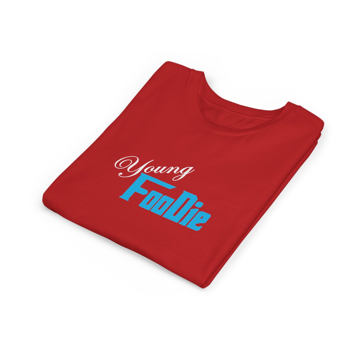 L.O.E.F White Young Foodie Youth Short Sleeve Tee (Neon Blue)