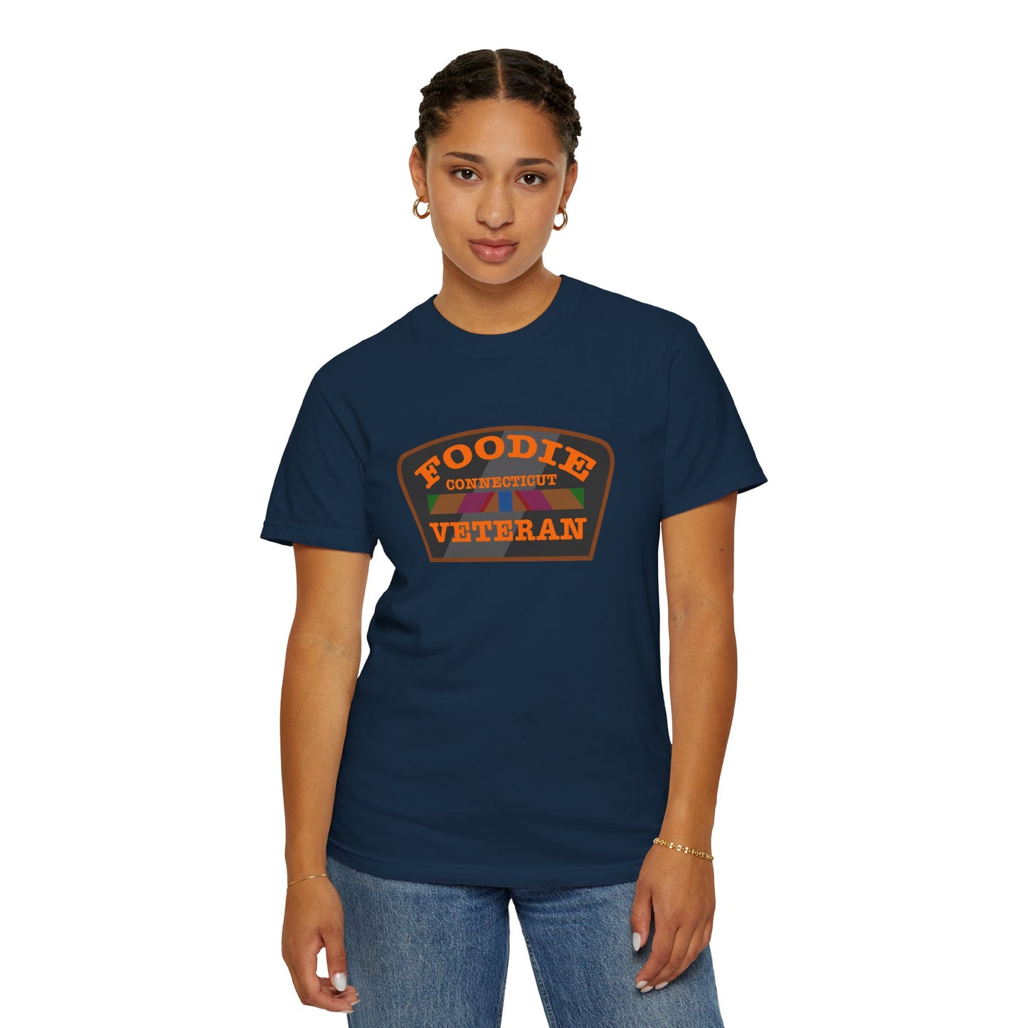 L.O.E.F Foodie Veteran CONNECTICUT Unisex Tee Shirt (Orange)