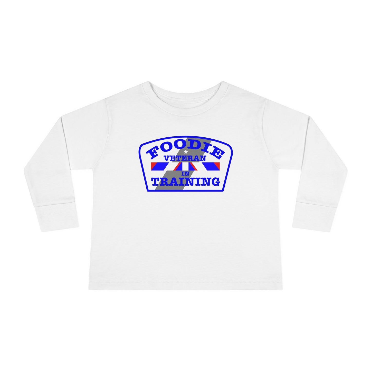 L.O.E.F Foodie Veteran In Training Toddler Long Sleeve Tee (Blue)