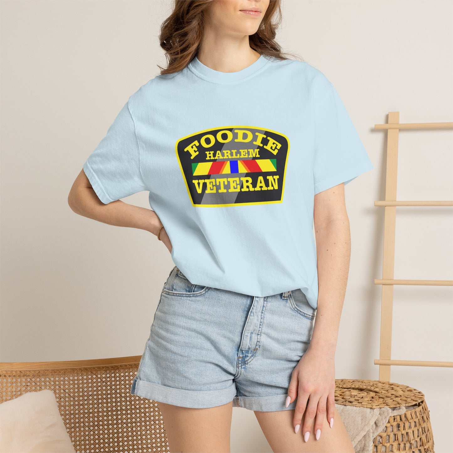 L.O.E.F Foodie Veteran HARLEM Unisex Tee Shirt (Yellow)