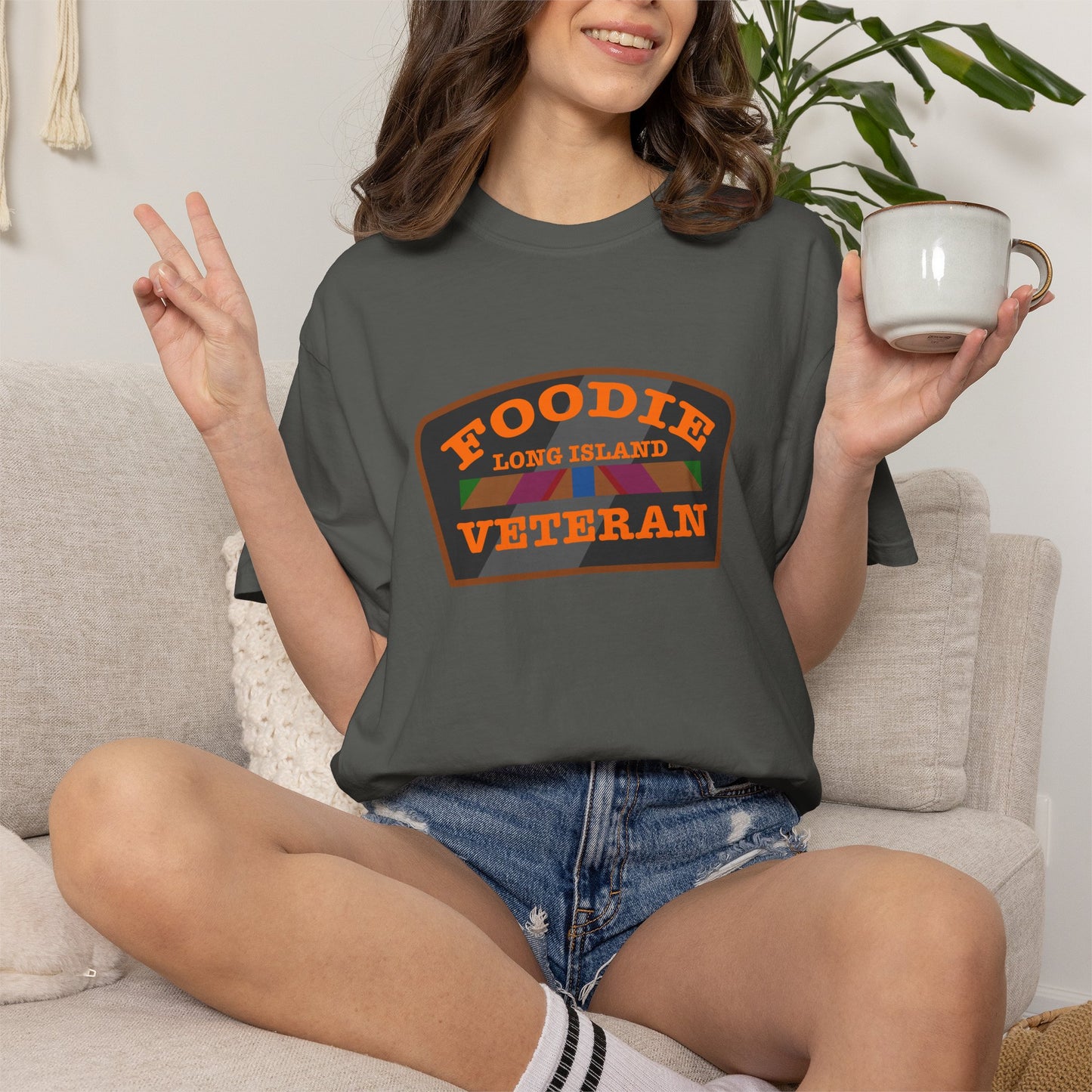 L.O.E.F Foodie Veteran Long Island Unisex Tee Shirt (Orange)