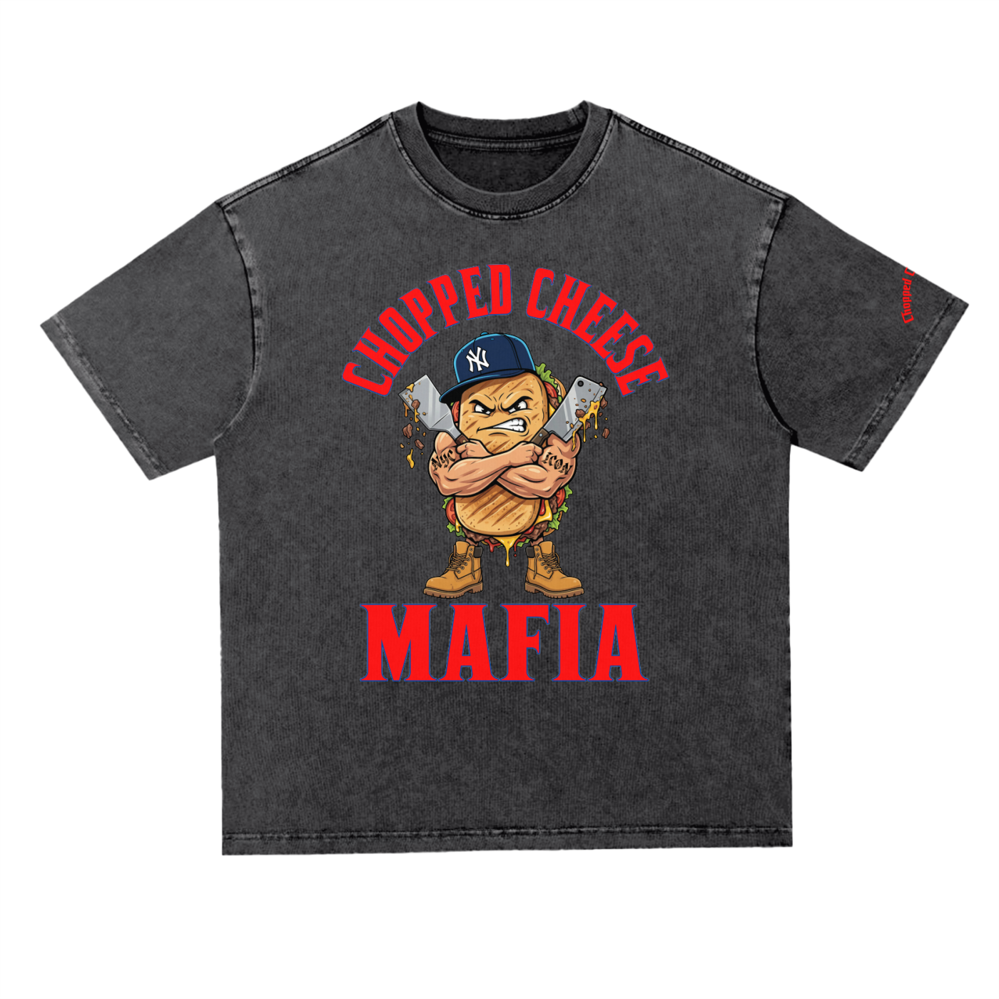L.O.E.F. Life Chopped Cheese Snow Washed Heavyweight Oversize T-Shirt