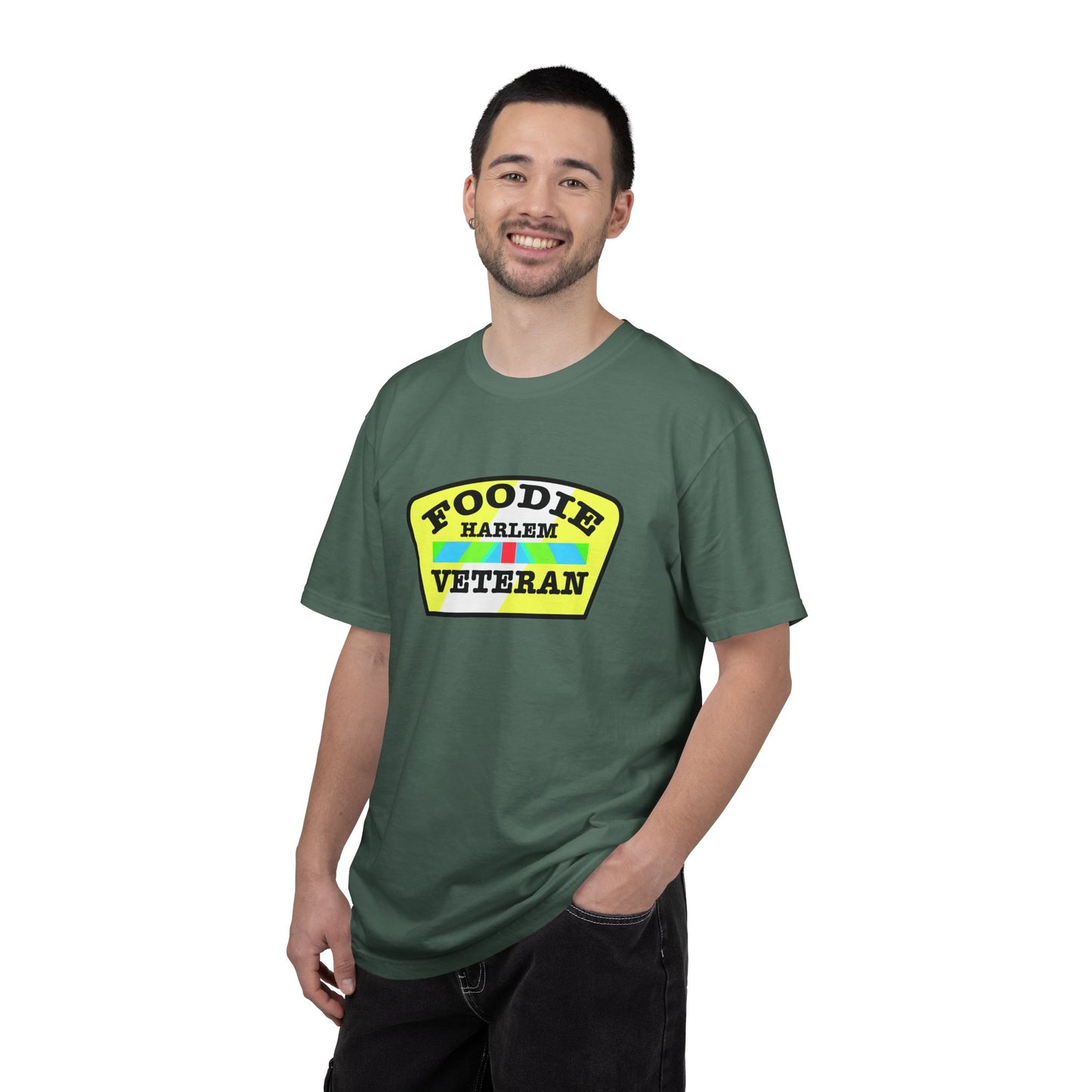 L.O.E.F Foodie Veteran HARLEM Unisex Tee Shirt (Yellow and Black)