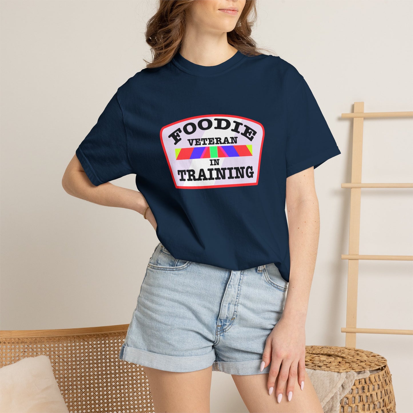 L.O.E.F Foodie Veteran IN TRAINING Unisex Tee Shirt (Soft Pink)