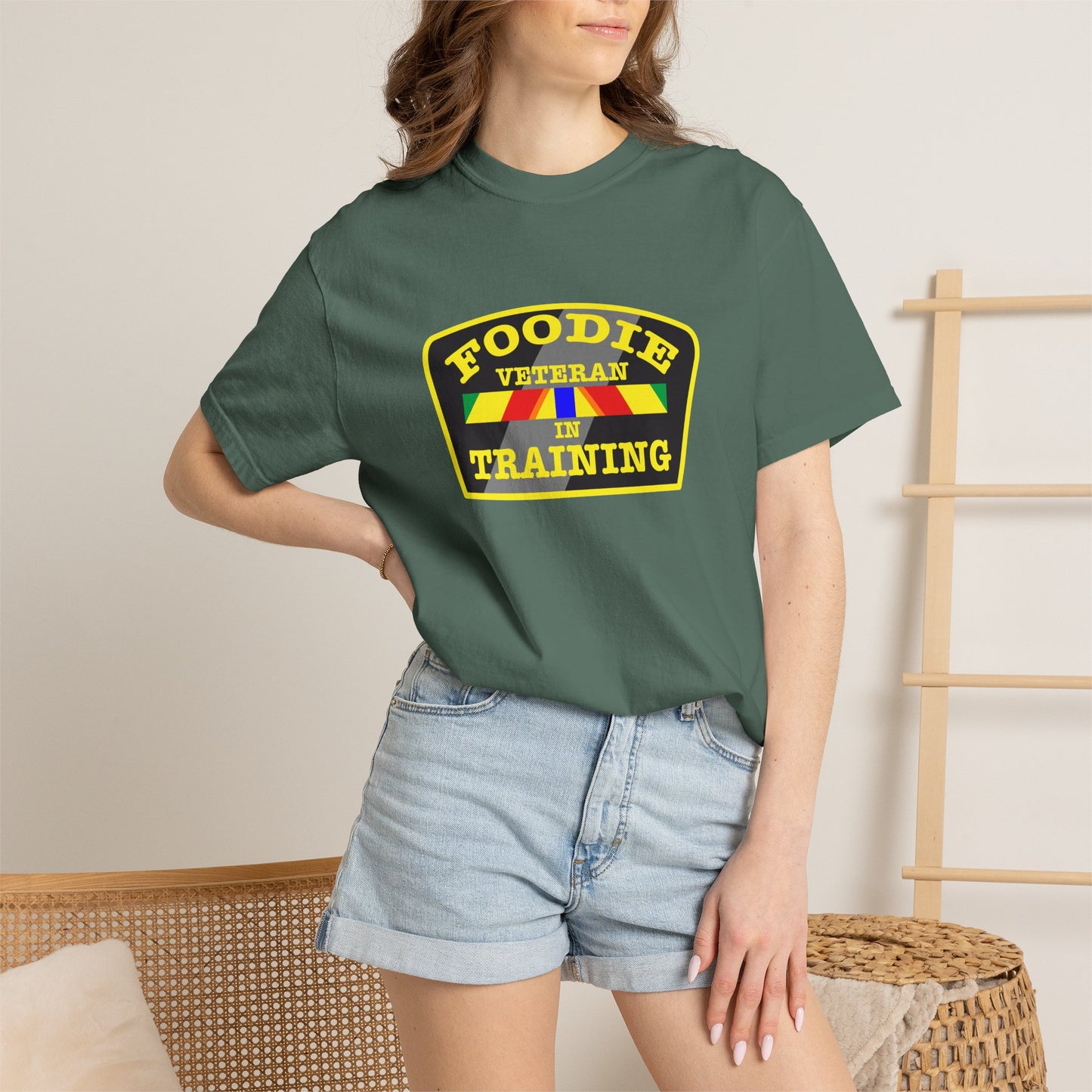 L.O.E.F Foodie Veteran IN TRAINING Unisex Tee Shirt (Yellow)