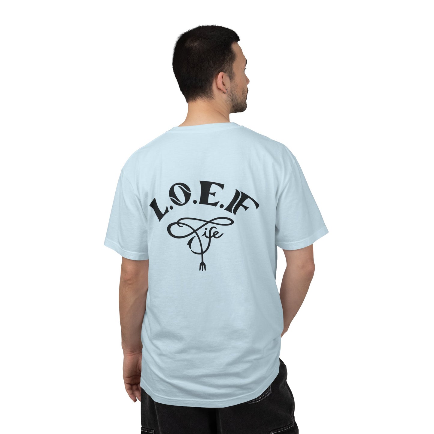 L.O.E.F Foodie 4Life Vegan Unisex Tee Shirt (Sky Blue)