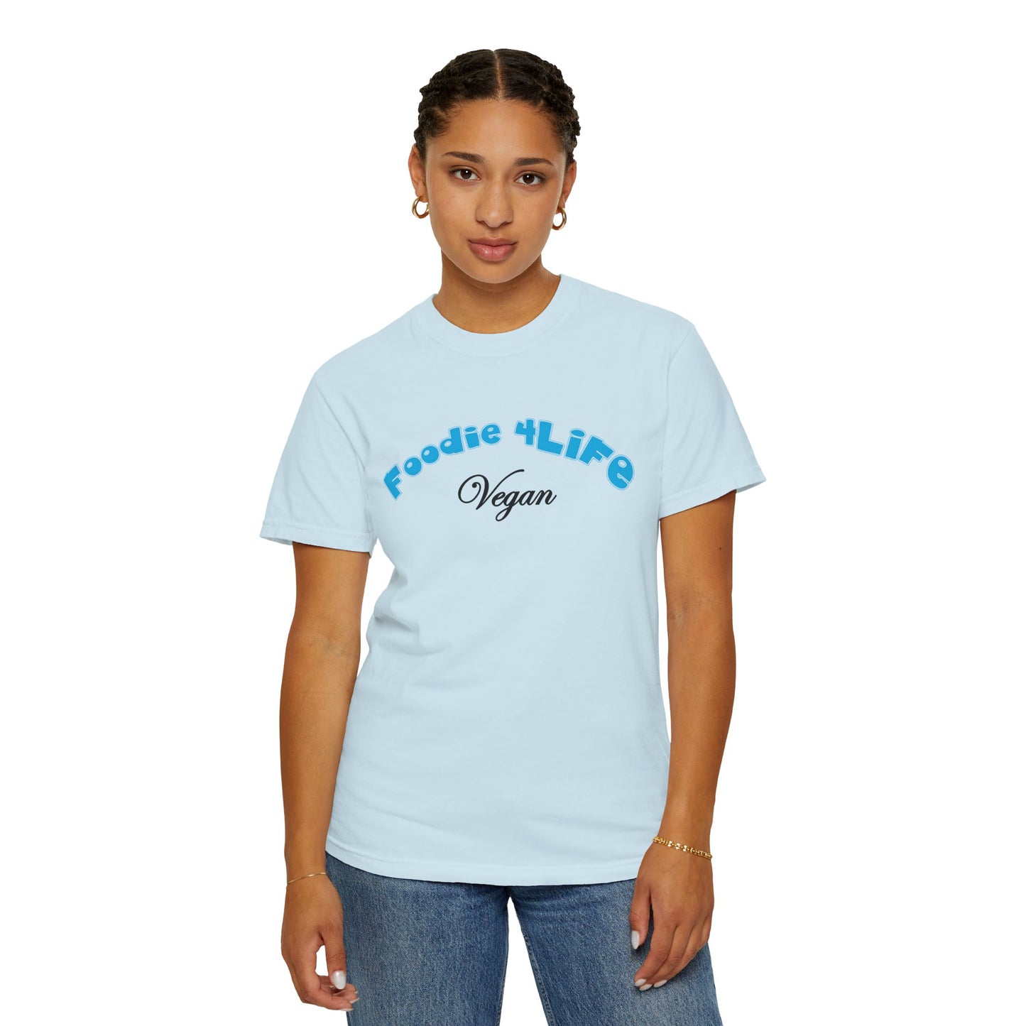 L.O.E.F Foodie 4Life Vegan Unisex Tee Shirt (Sky Blue)