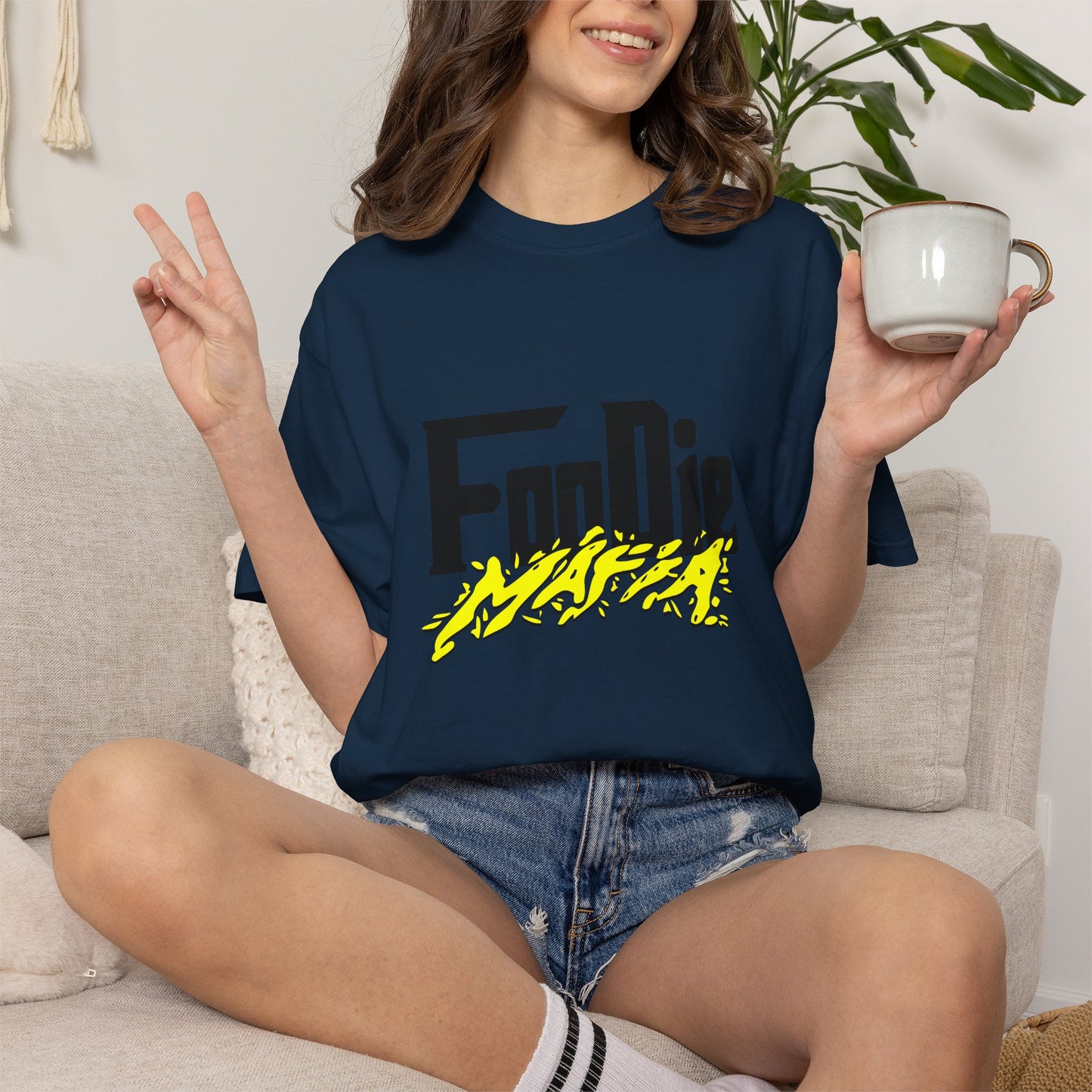 L.O.E.F Foodie Mafia Unisex Tee Shirt (Bright Yellow)