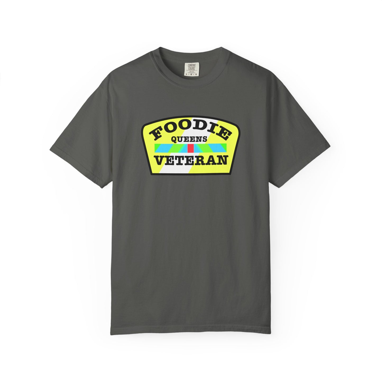 L.O.E.F Foodie Veteran QUEENS Unisex Tee Shirt (Yellow and Black)